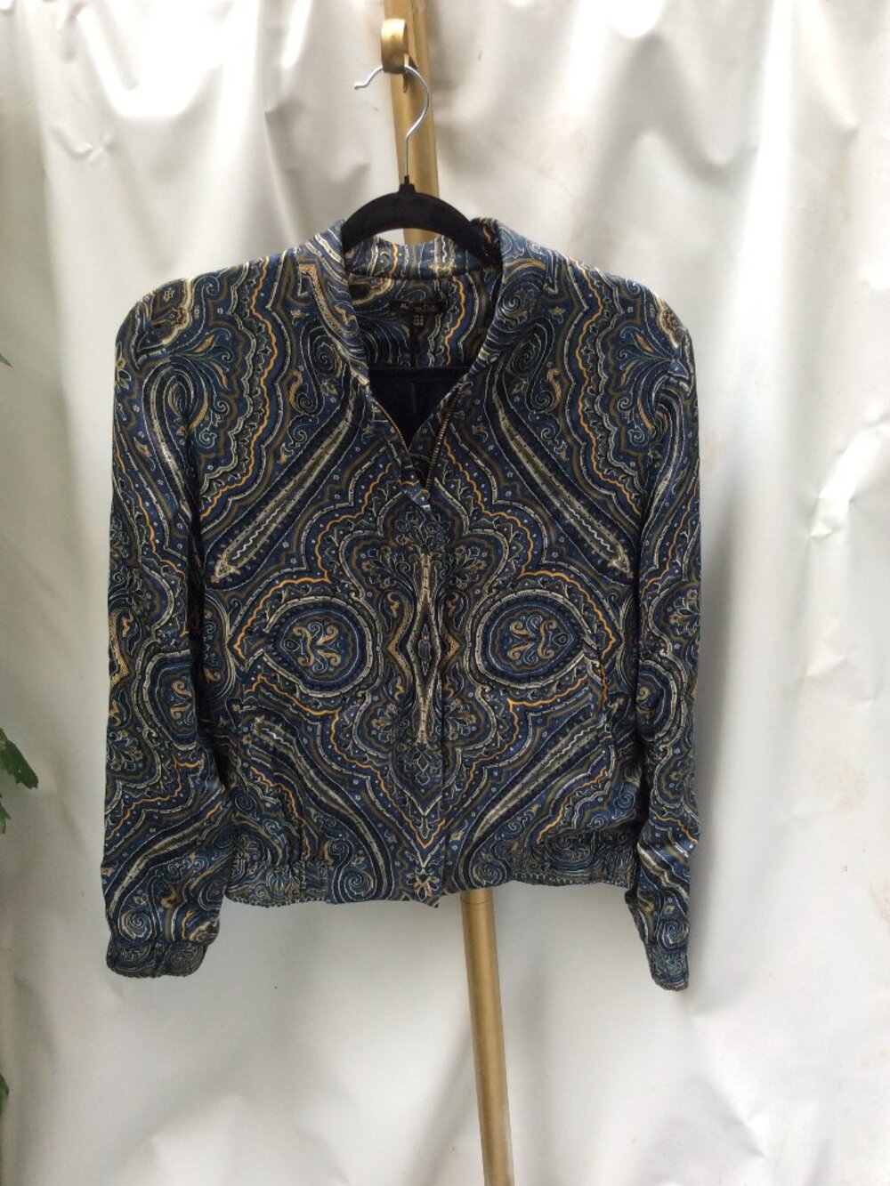 Massimo Dutti Paisley Sateen Bomber Jacket M NWT